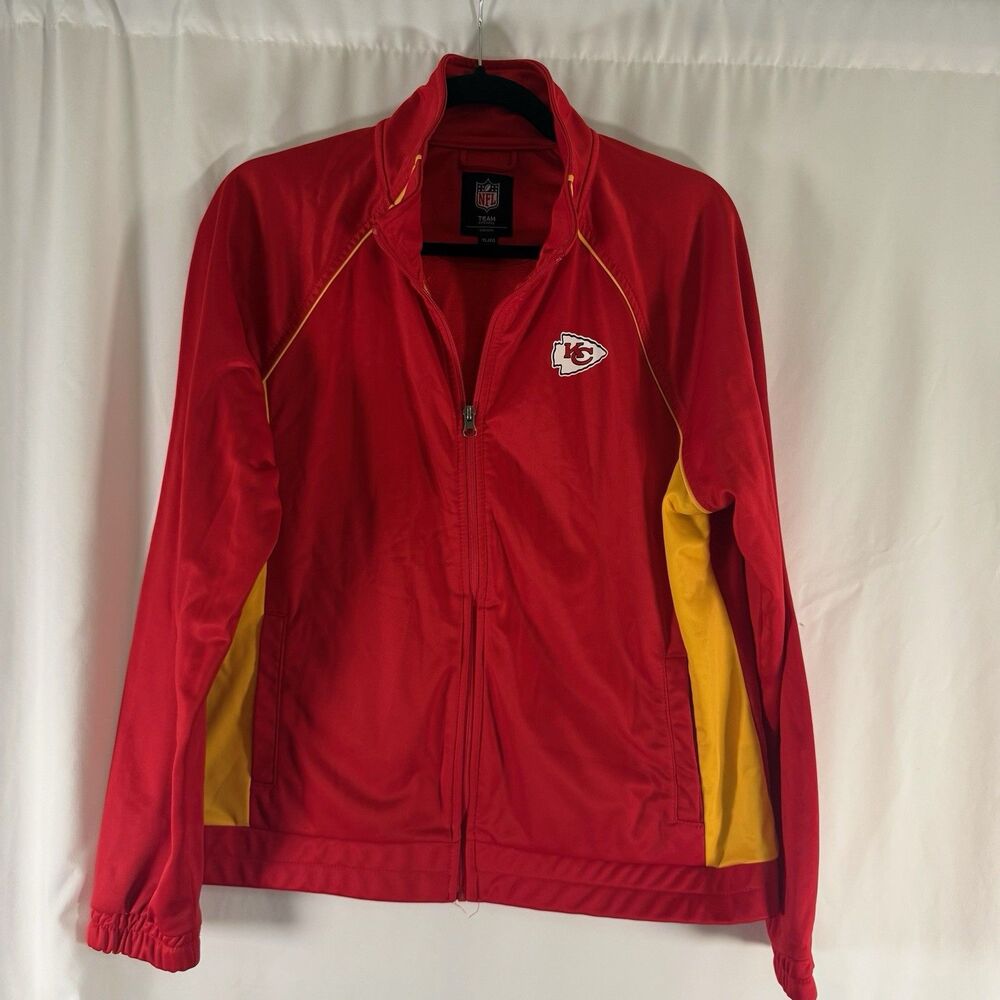 NFL Kansas City Chiefs Jacket Women's XL Red Full Zip Long Sleeve Pockets